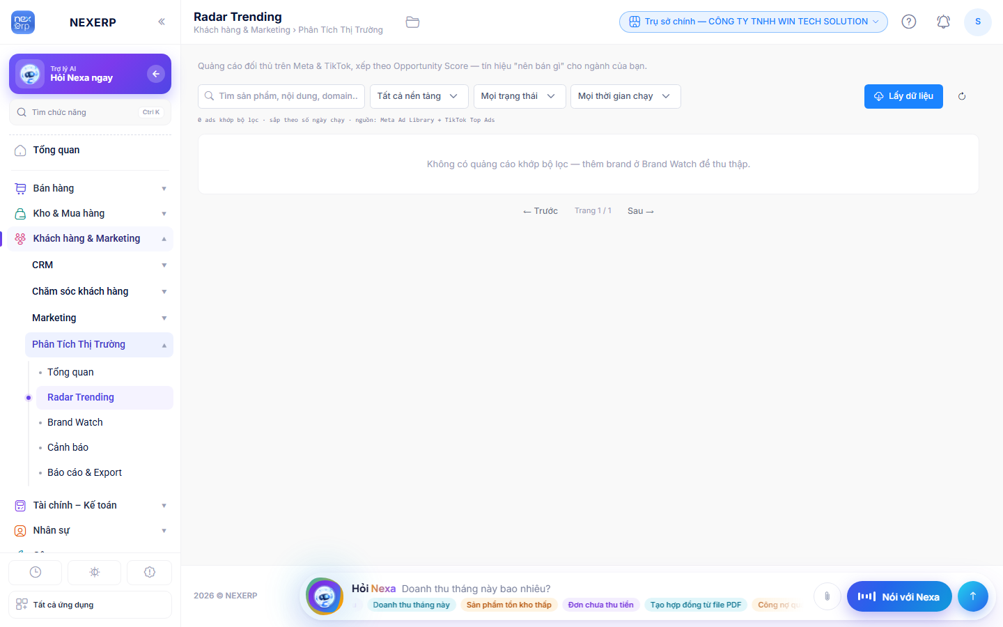 Màn Radar Trending